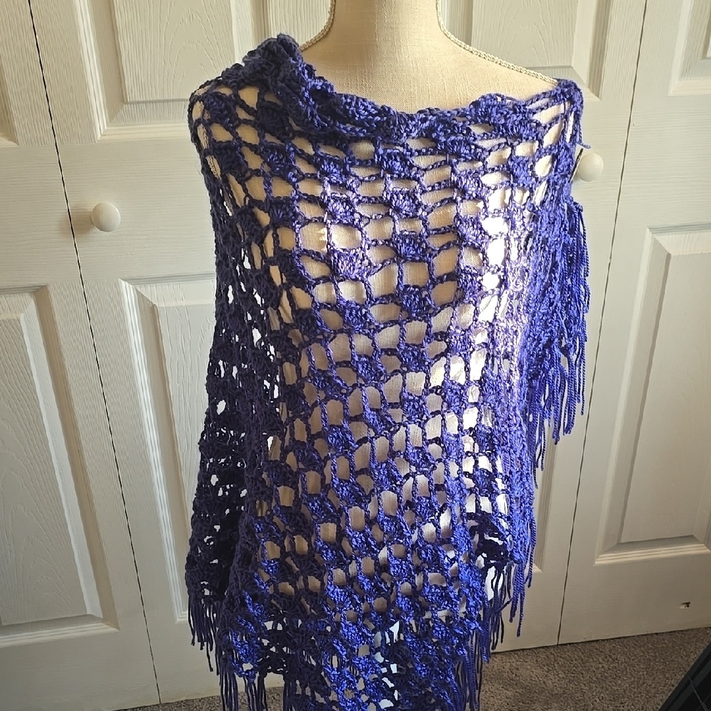 Handmade Purple Crochet Shawl